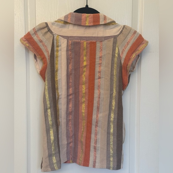 Ace & Jig Monet Blouse Top in Halo Sz Medium Metallic Cotton - Picture 6 of 6